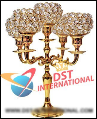 Brass Metal Crystal Candelabra