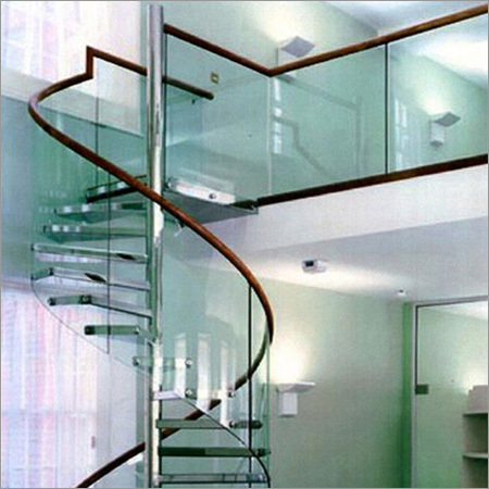 Steel Glass Railing - Stainless Steel, Customizable Dimensions, Silver Finish | Modern Design, Easy Installation, Durable, Fire Resistant, Stylish, Space Saving