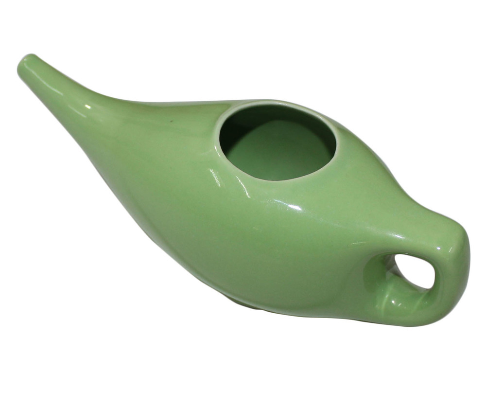Ceramic Neti Pot- Green