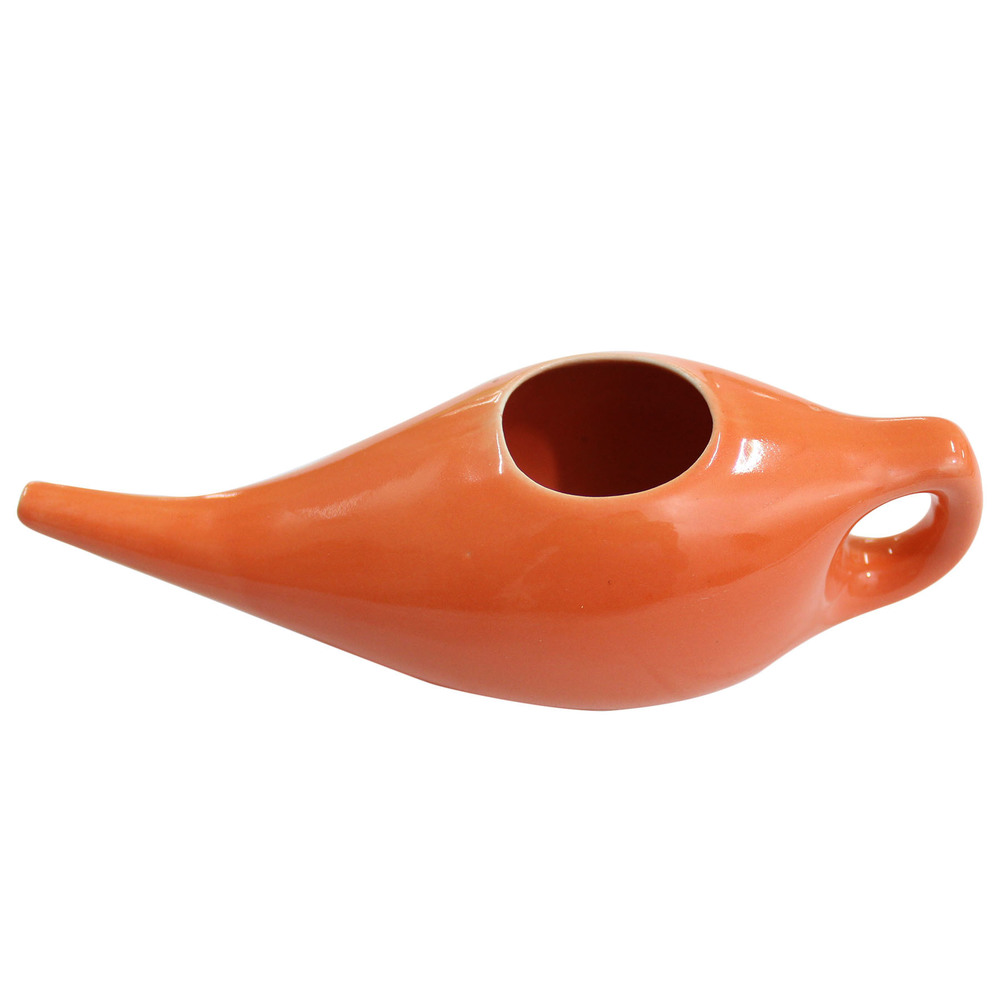 Ceramic Neti Pot- Orange