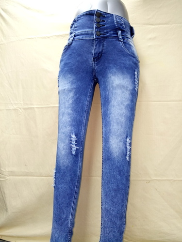 Sky Blue High Waist Ladies Jeans
