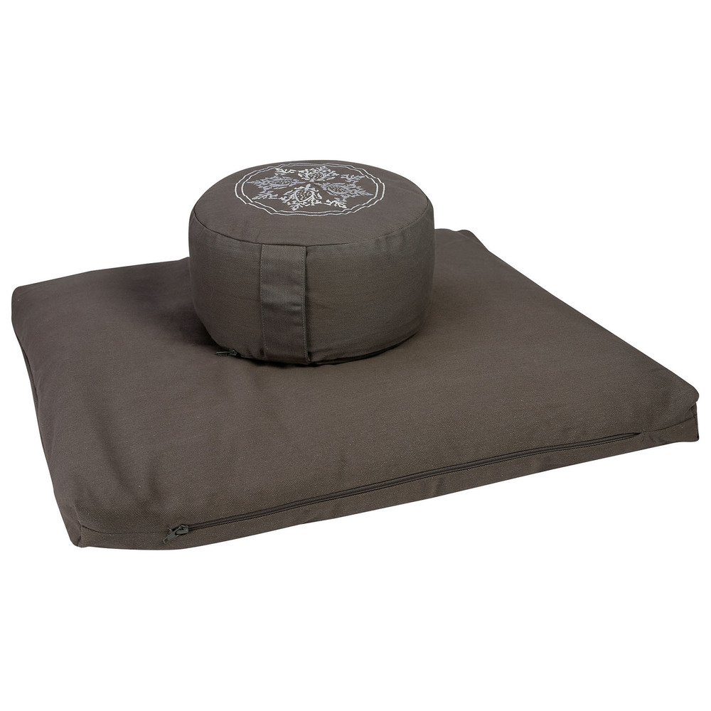 Meditation Cushion Set- Grey Dimensions: 30X15 Cm  Centimeter (Cm)