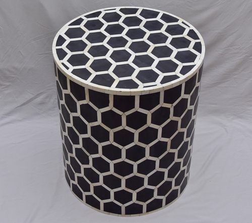 Handmade Bone Inlay Stool