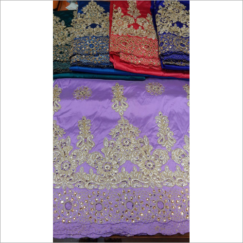 Levender Fancy George - Silk Blend 5 Yards, 50 Inches Lavender | Metallic Thread Embroidery, Elegant Design, Luxurious Feel