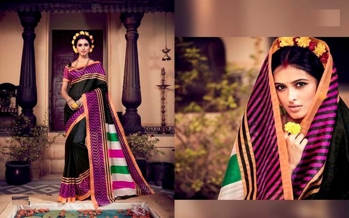 Purple Bhagalpuri Silk Saree