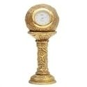 Gold Globe Pillar Clock