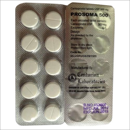 Prosoma - White 500mg Tablet, Blister Pack | Pain Relief, Muscle Relaxant, Fast Acting, Easy to Swallow