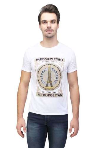 Round Neck Tshirt - Cotton, Multiple Sizes, White | Soft Fabric, Stylish Design, Comfortable Fit, Durable Material
