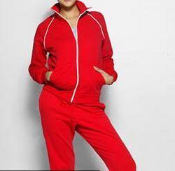 Ladies Tracksuit - Cotton Blend, S-XL, Red | Soft Fabric, Stylish Design, Comfortable Fit, Moisture-Wicking, Breathable, Two Pockets, Zipper Closure, Machine Wash