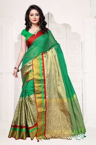 Cotton Silk Green Saree