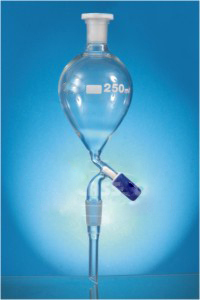Seperating Funnels - Pear Shape with PTFE Needle Valve Stopcock & Cone | Transparent Borosilicate Glass, Laboratory Use, 50-1000ml Capacities