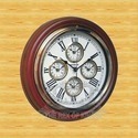 Brown World Time Zone Brass Clock