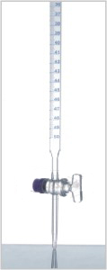 Burette with Straight Bore Glass Key Stopcock Capacities: 10ml 25ml 50ml - Borosilicate Glass Transparent ASTM E-287 Class A Compliant
