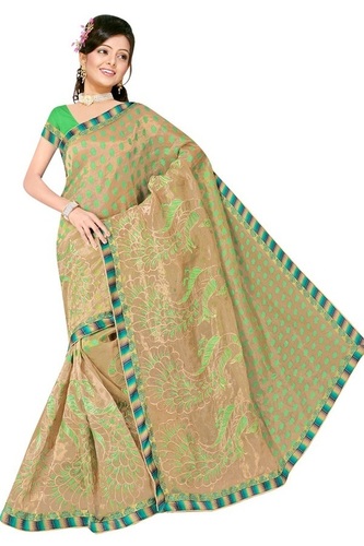 Green Pure Cotton Sarees