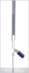 Borosilicate Glass Burette With Screw Type Needle Valve Ptfe Stopcock, Schell Bach Stripe