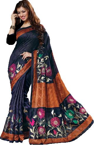 Blue Printed Georgette Sarees