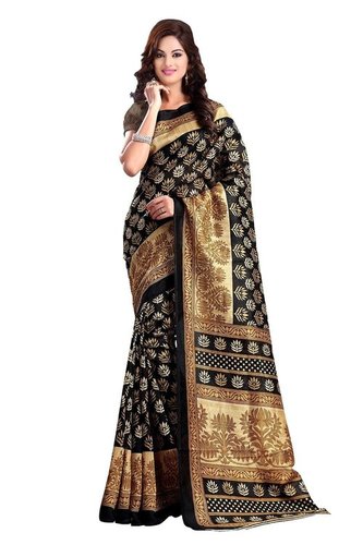 Handloom Web Dress - Cotton Silk, Bollywood Style, Black Color | Vibrant Prints, Lightweight, Easy to Drape, Alluring Designs