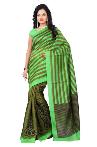 Handloom Web Dress - Cotton Silk Material, Vibrant Green Color | Modern Tribal Prints, Alluring Styles, Perfect for All Seasons