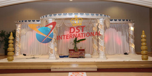 Gorgeous White Fiber Crystal Mandap