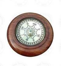 Wooden Round Compass