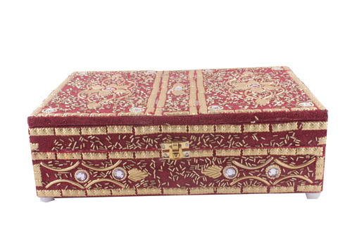 Designer Gold Glass Seed Beaded Handmade Bangle Box