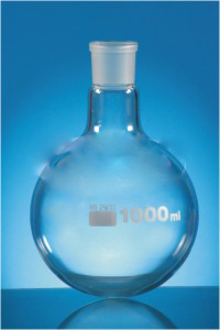 Borosilicate Glass Flask Round Bottom, Single Neck Din 12348 Medium