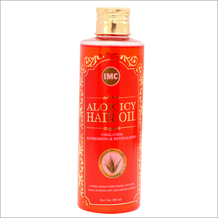 Aloe ICY Hair Oil - Natural Ingredients Brown Color Promotes Hair Growth Relieves Stress & Fatigue Prevents Hair Loss Ideal for Men