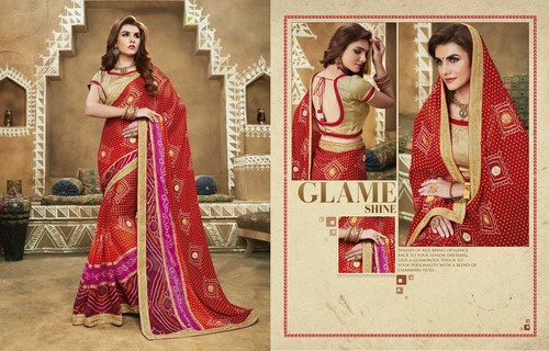 Georgette Exclusive Red Saree