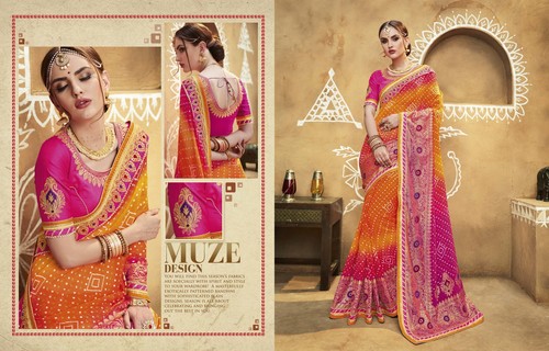 Pink Colorful Saree