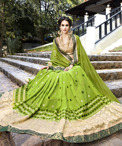 Green Designer Saree