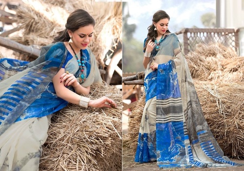 Georgette Blue Saree
