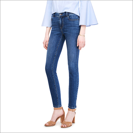 Ladies Jeans - Cotton Denim, High Waist, Blue | Stretchable Fabric, Skin Friendly, Fade Resistant, Shrink Proof, Skinny Style