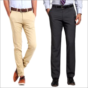 Men's Trouser - Cotton Blend, Waist 28-42, Beige/Black | Zipper Fly, Shrink Resistant, Stylish Pattern