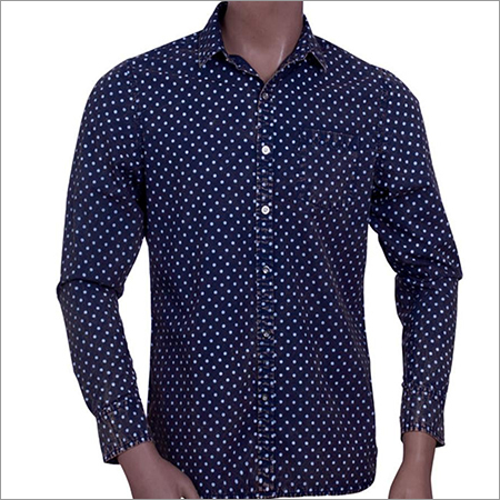 Printed Shirts - Cotton, M-XXL, Blue | Formal Collar, Excellent Fitting, Stylish Pattern, Colorfast, Soft Texture, Comfortable Wear