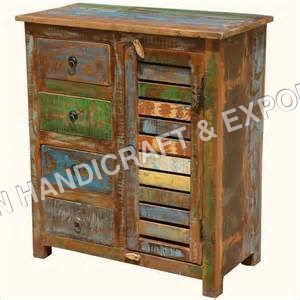Handmade Rustic Reclaimed Wood Furniture Shutter Door Cabinet