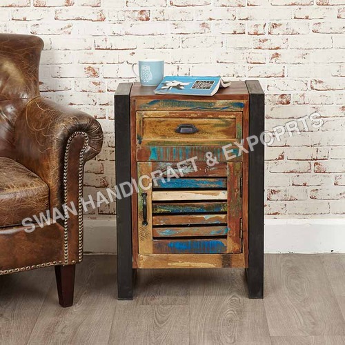 Handmade Reclaimed Rustic Wooden Bed Side