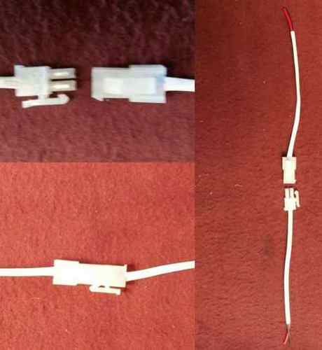 Led DC Connector White Male Female cable with sleeve.