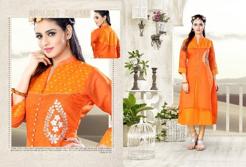 Orrange Printed Kurtis