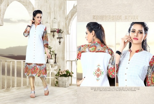 Kashmiri Kurti - Georgette Fabric, Size L/XL/Plus Size/XS/XXS/XXXL | Long Sleeve, Printed Design, Suitable for All Seasons, Casual & Formal Wear