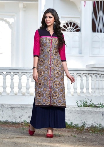 Summer Kurtis - Georgette Fabric, Sizes: XS-XXXL | Long Sleeve, Printed Design, Ideal for Rainy & Spring Seasons, Casual to Formal Wear