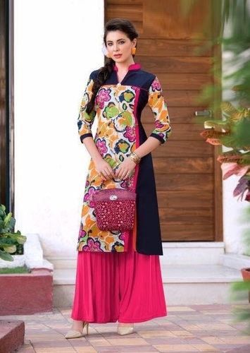 Pink Chines Collar Kurtis