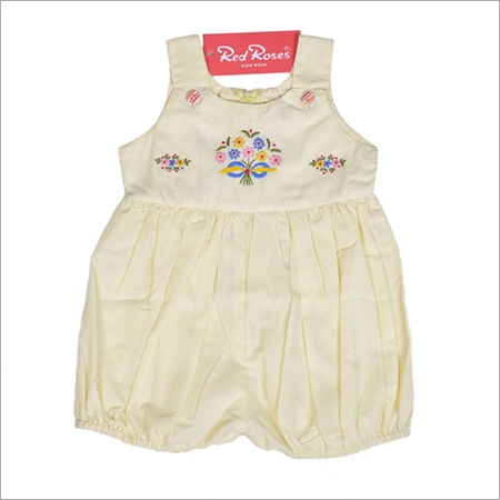 Yellow Cotton Romper By RED ROSES INTERNATIONAL