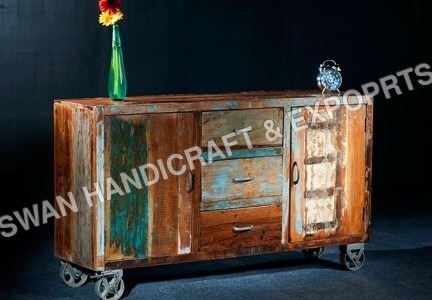 Handmade Recycled Wooden Side Board