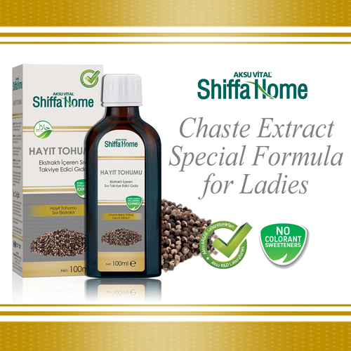 Vitex Extract Chaste Berry Liquid Extract - 100ml Dark Brown Glass Bottle, Hormonal Balance, PMS Relief, Menstrual Regularity, Breast Pain Relief