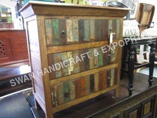 Handmade Reclaimed Wooden Three Drawer Side Board