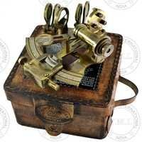 Antique 1917 Kelvin & Hughes German Nautical Sextant With Leather Case