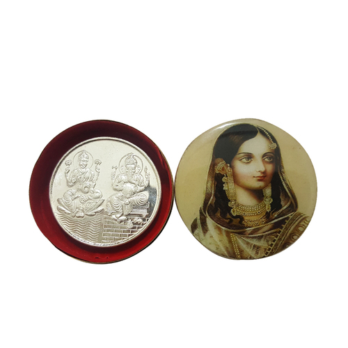 Designer Coins Dibbi Use For Wedding Party and Other Function - Metal & Paper 50x50 mm, Red | Handmade, Customizable, Durable, Elegant Design