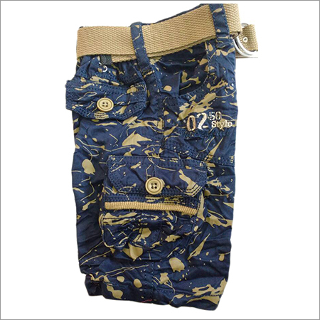 Kids Printed Cotton Cargo Shorts