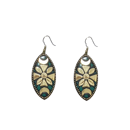 Designer Gold Color Handmade Beaded Ear Ring