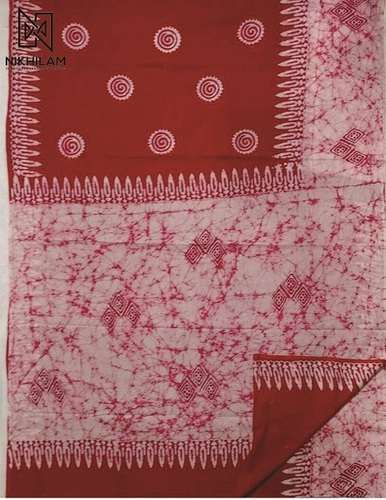Cotton Saree With Batik Print